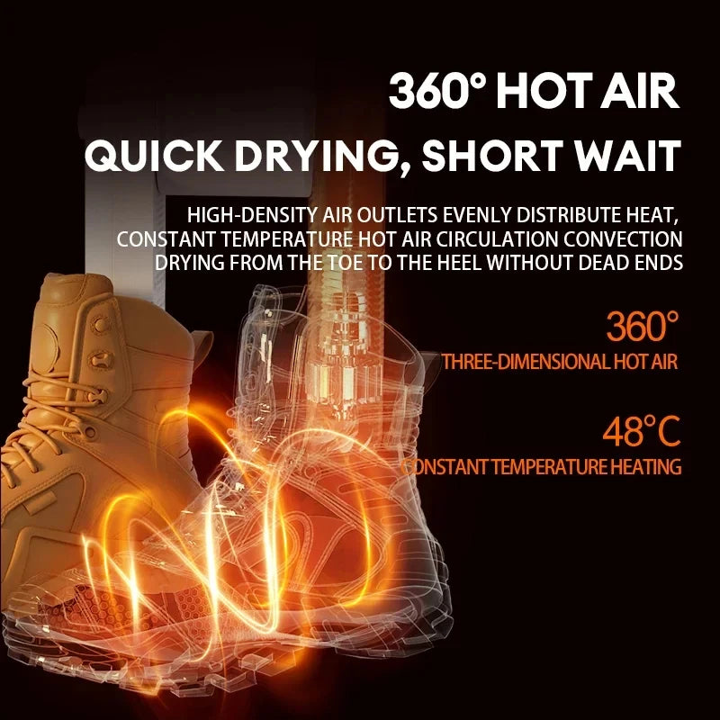 Shoe Dryer Portable Electric Shoe and Boot Dryer 180° Folding Design Smart Display for Shoes Gloves Hats Socks Ski Boots